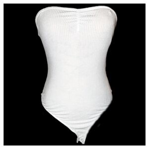 Forever 21 Strapless Ribbed Thong Bodysuit  Size Small